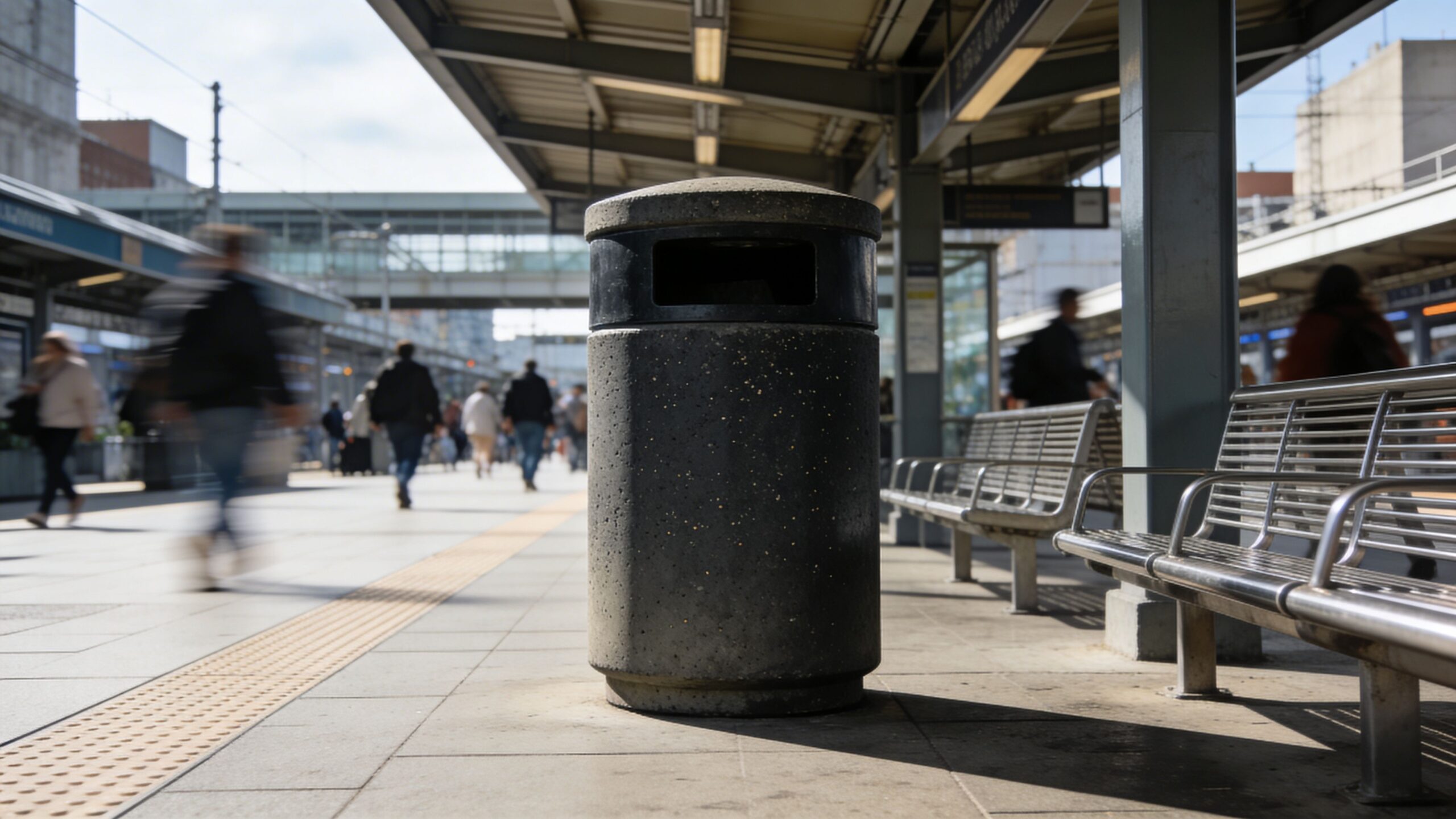 Heavy-Duty Concrete Garbage Cans for High-Traffic Locations