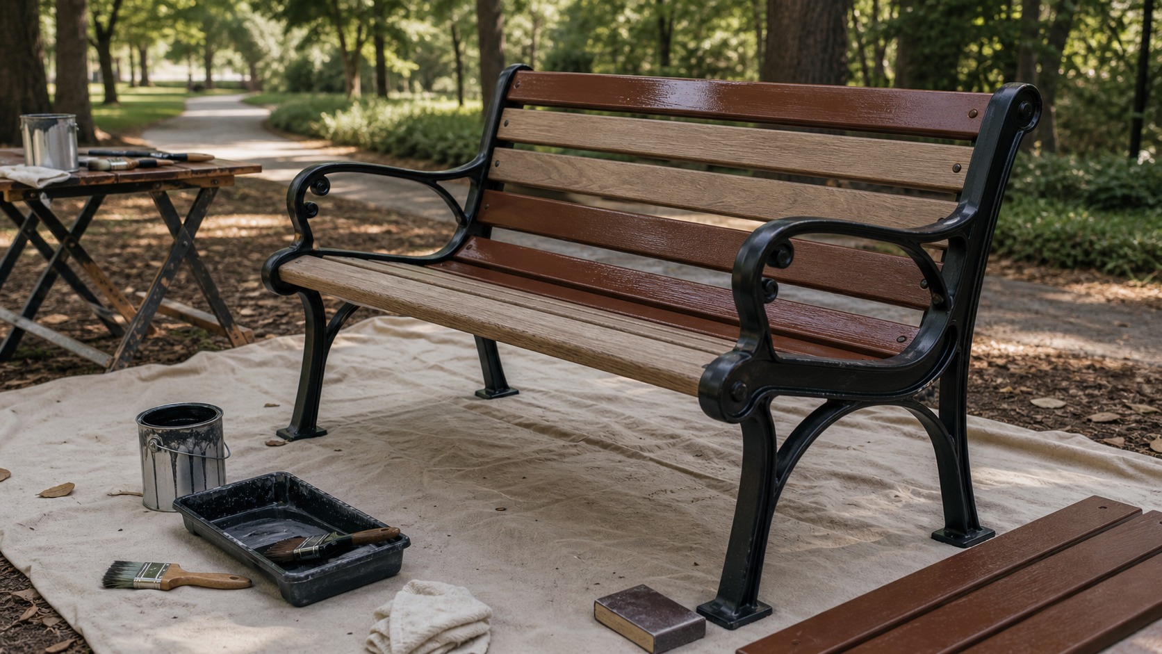 How to Paint a Park Bench the Right Way: Long-Lasting Finish Tips outdoor bench featured image